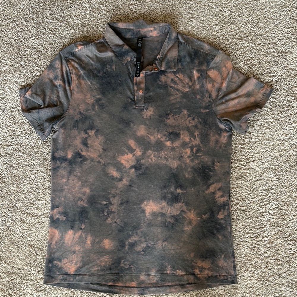 Lululemon Athletica Black and Brown Polo Shirt